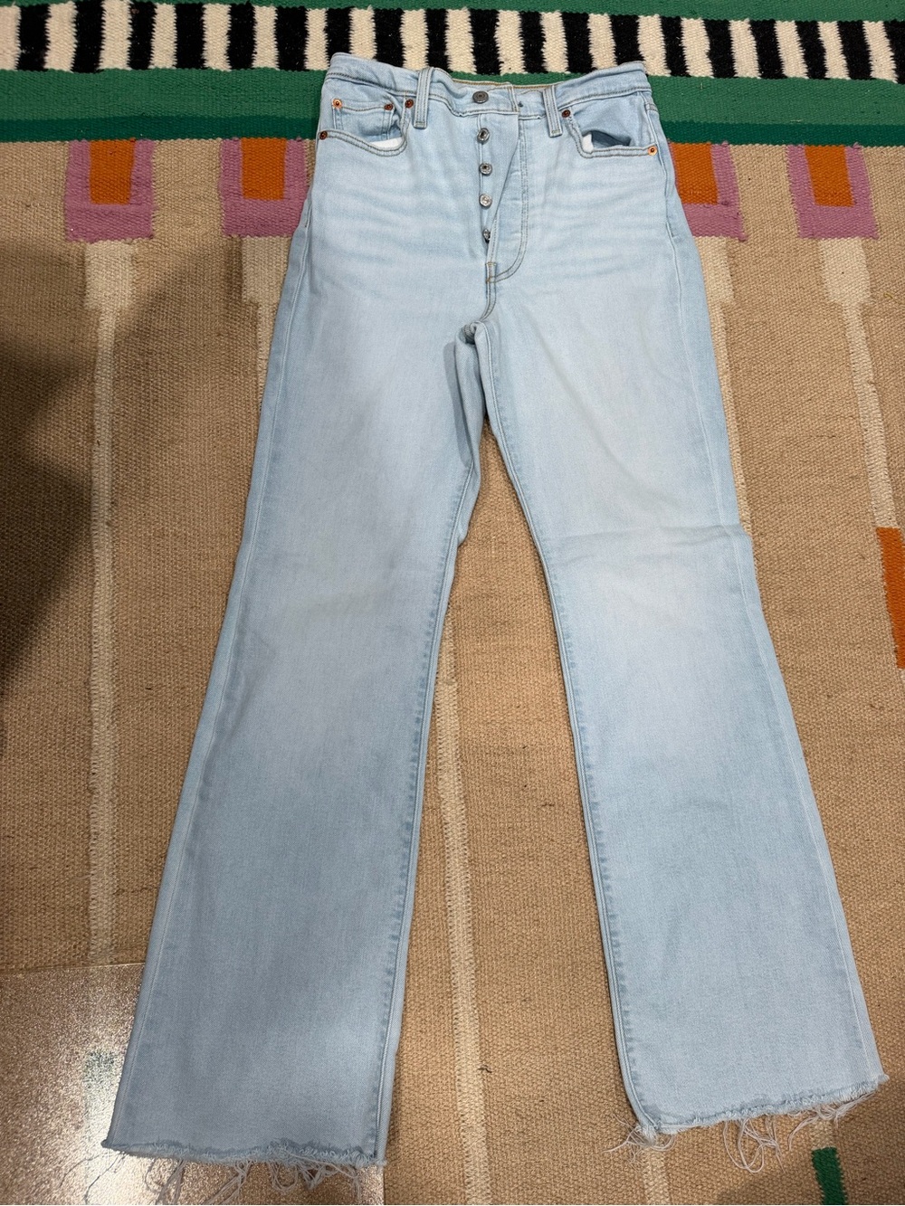 Levi's Light Blue Wide-Leg Button-Fly Jeans